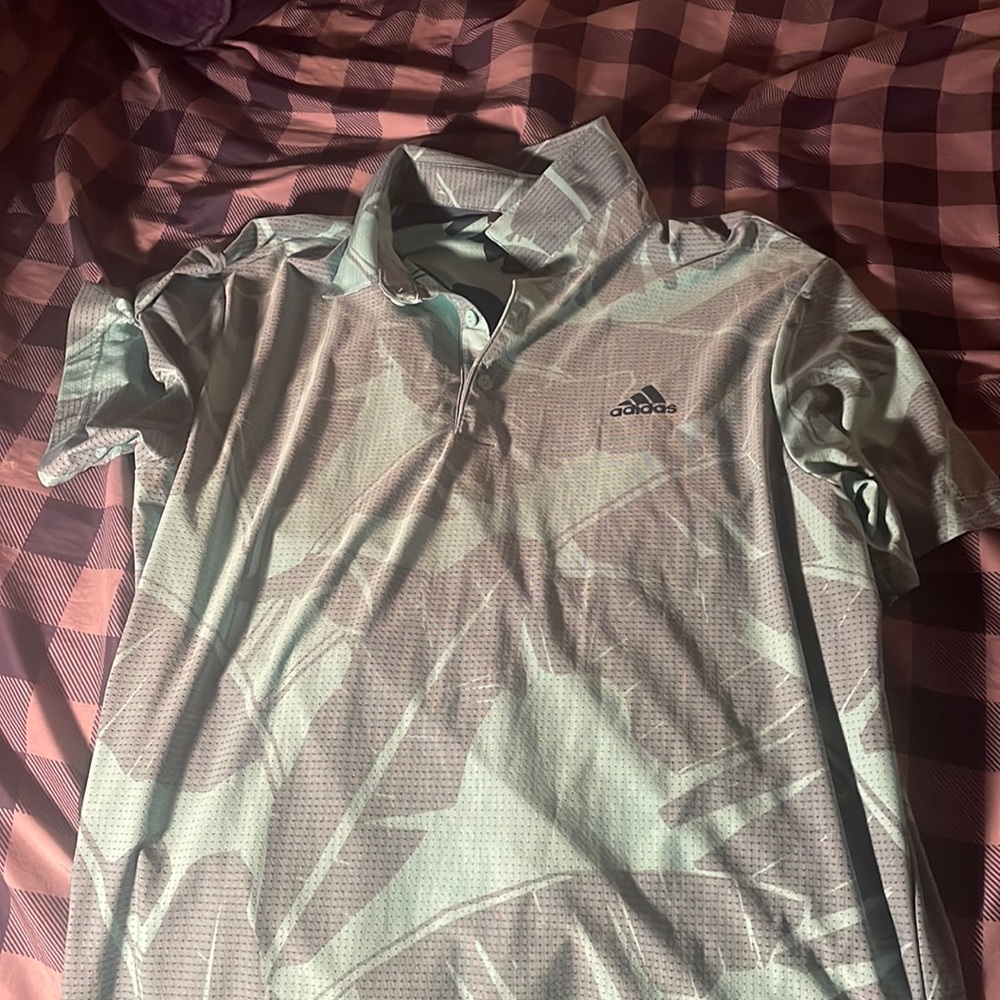 Adidas dry-fit golf shirt half button up